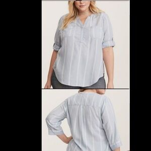 Torrid Harper Striped Shirt Size 5